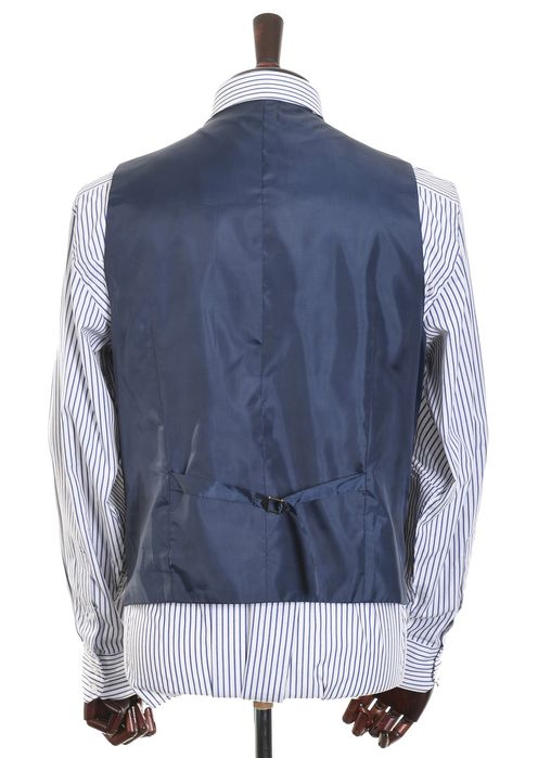 LIMITED EDITION granatowa kamizelka garniturowa 51% wełna L 52