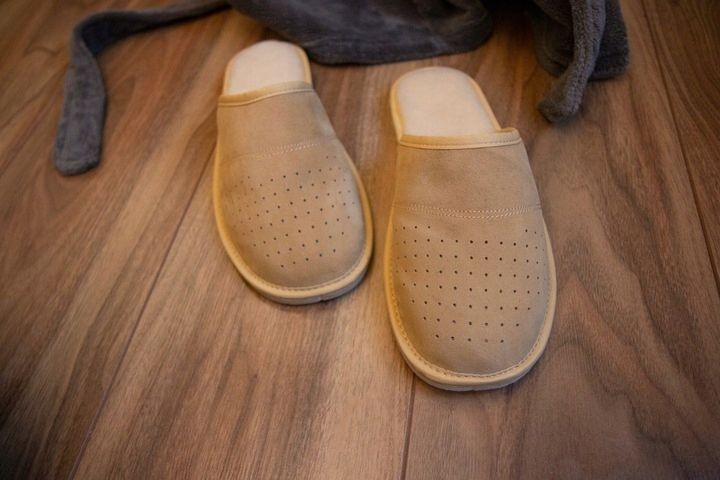 Ciepłe Pantofle Kapcie Męskie Wełniane Zimowe Wygodne 40-46