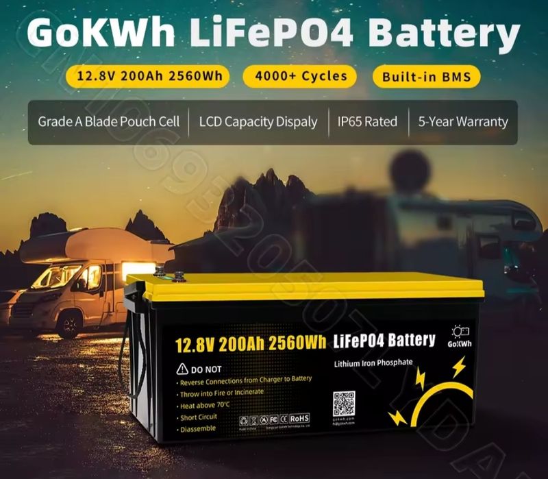Акумулятор LiFePo4 12V 200Ah GoKWh