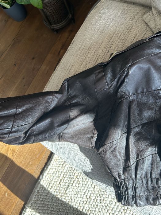 Brązowa patchorkowa skórzana kurtka Vinnci