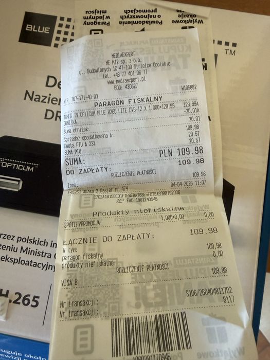 Dekoder DVB-T2 Opticum