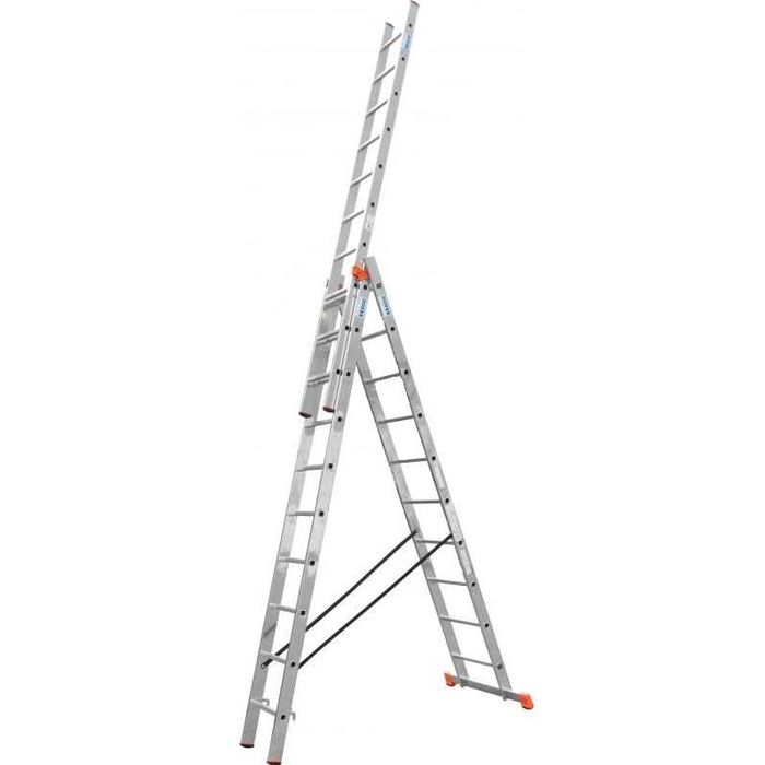 Лестница алюминиевая 3-х секц 3х6 3х7 3х8 3х9 3х10 3х12 3х14 Драбина