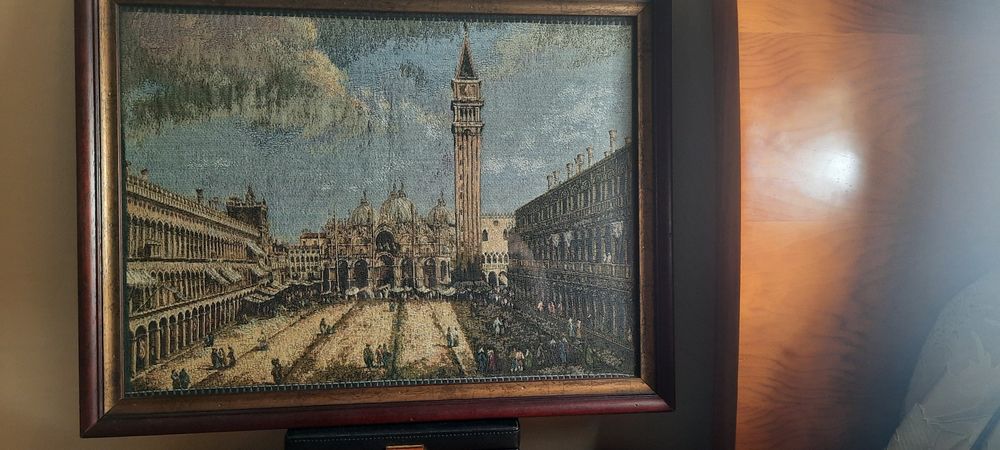 Tapeçaria italiana emoldurada original