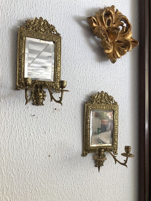 Par de apliques em cobre