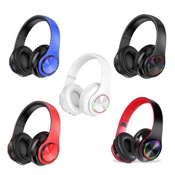 B39 Bluetooth Wireless Headphones - Preto/Vermelho