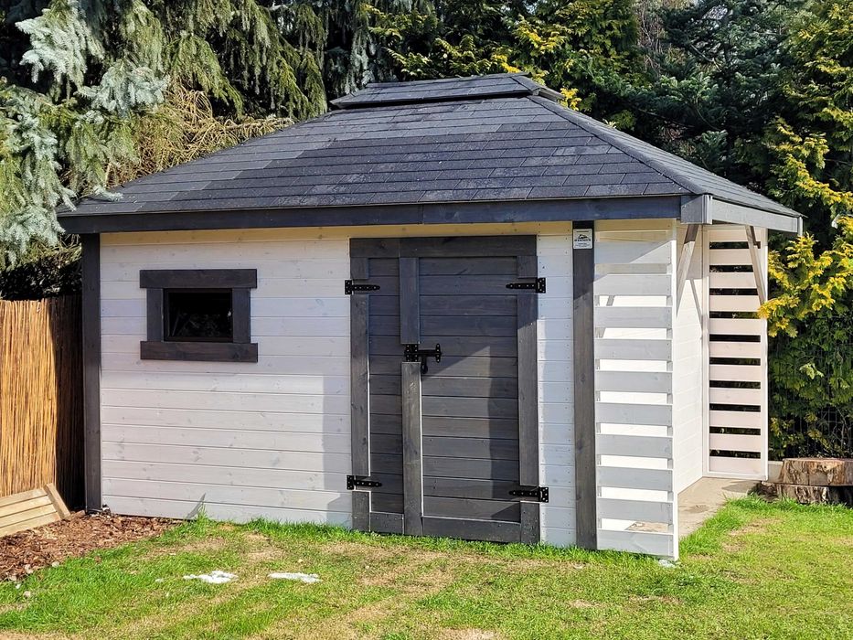 • • • • Domek narzędziowy • • • • BARTEK 3x4 m z drewutnią  DREWNOTRIK