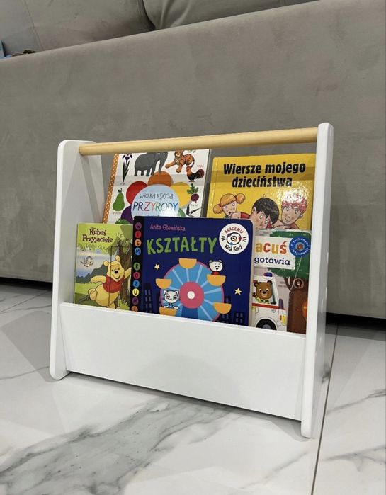 Biblioteczka dziecięca Montessori 3 poziomy – biały niski regał na książki