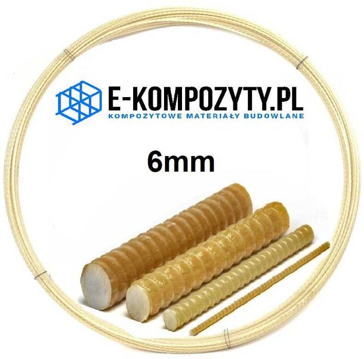 Pręty zbrojeniowe kompozytowe fi 6 mm jak stal 8 mm WYSYŁKA GRATIS