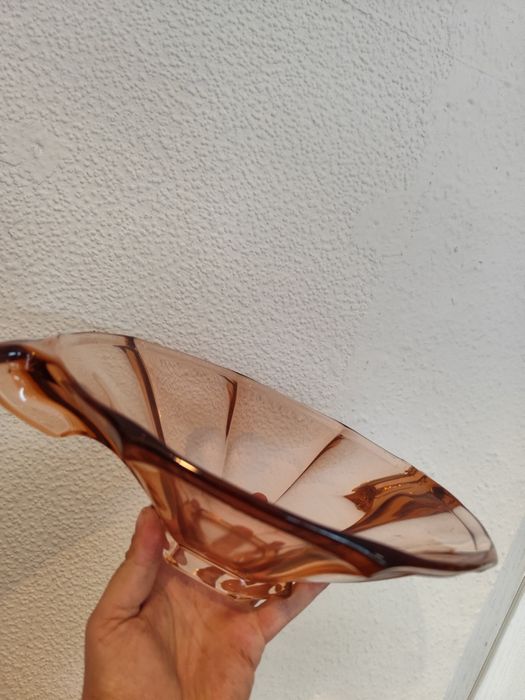 Rozalinowa patera talerz vintage retro prl