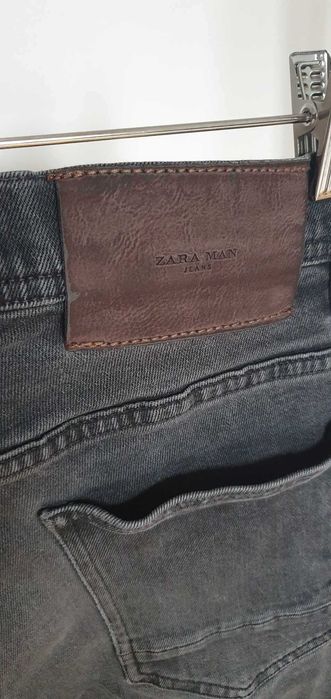 spodnie jeans slim fit skiny czarne grafitowe zara