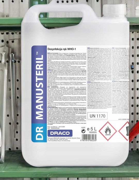 DR MANUSteril Żel antywirusowy, żel antybakteryjny 5 kg