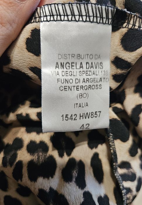 Brązowa czarna spódnica Angela Davis panterka cętki