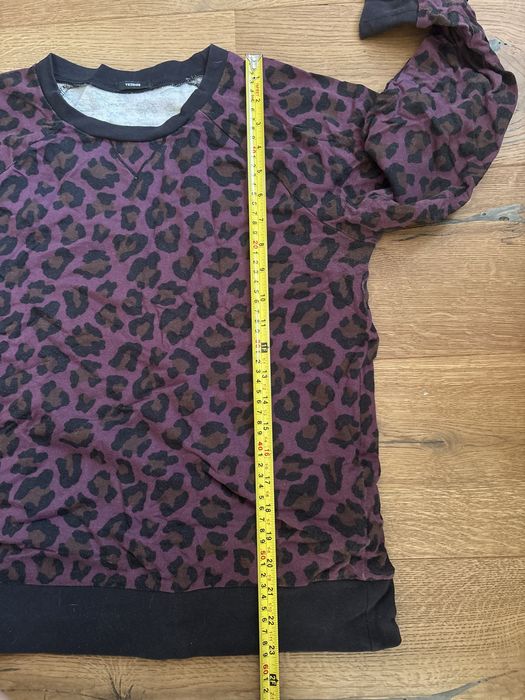 Fioletowa bluza damska w panterkę Tezenis 100% bawełna M