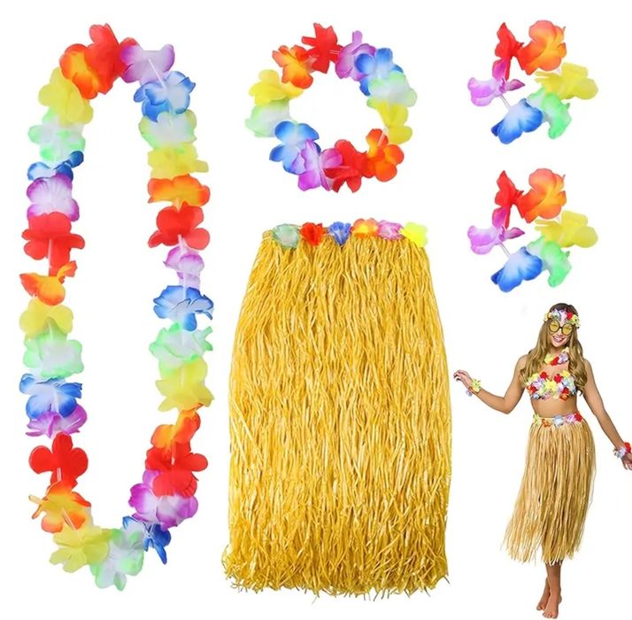 Kostium strój przebranie Damski zestaw hawajski żólty hawaje nowy