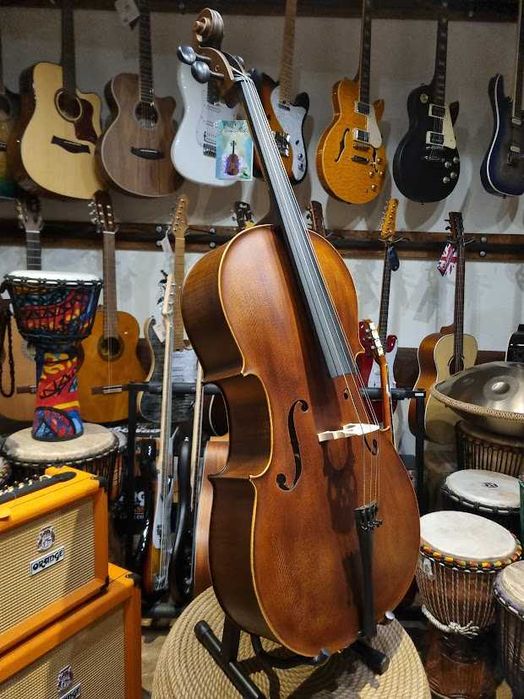 Wiolonczela Leonardo lite drewno LC2700 + pokrowiec + smyczek 4/4-1/2