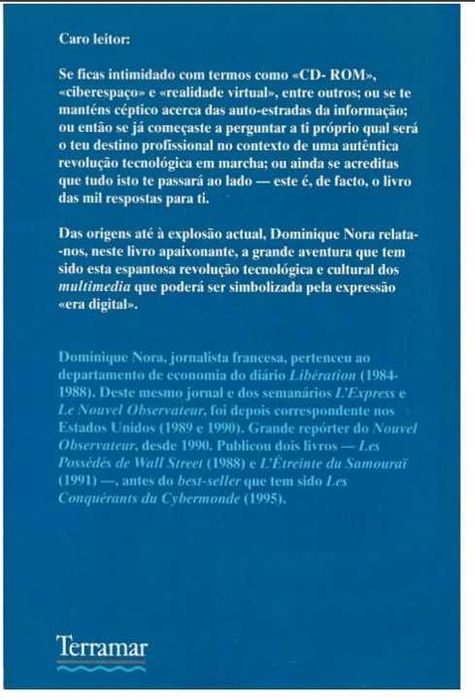Livro “Os Conquistadores do Ciberespaço” por Dominique Nora