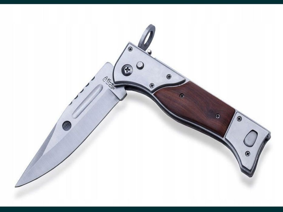 Bagnet AK47 34 cm nóż sprężynowy składany duży Finka