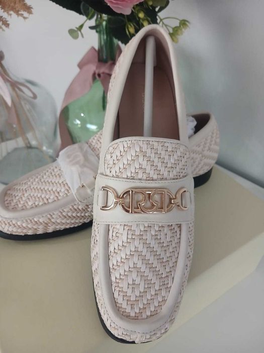 Mocassins Rinascimento Trançados Bege - Tamanho 37 | Novos com Etiqueta