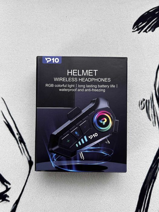 Мотогарнітура P10 — Bluetooth-гарнітура для шолома з RGB підсвіткою