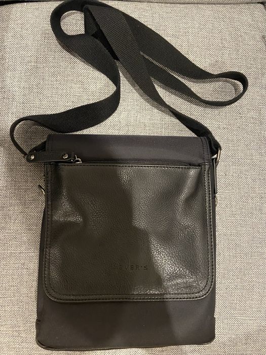 Torba męska listonoszka czarna Bevers skóra