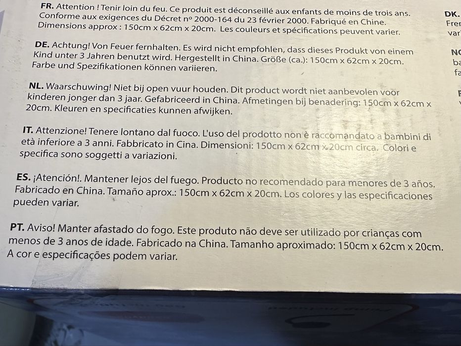 Cama para insuflar saco cama