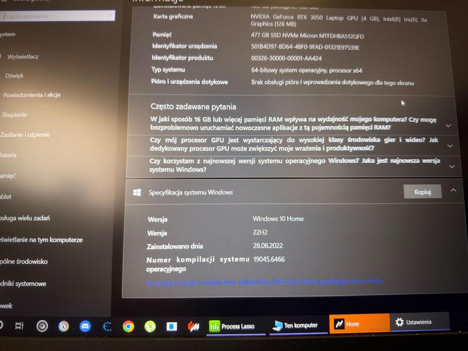 (ŚWIETNY STAN) Lenovo IdeaPad Gaming 3-15 rtx3050ti