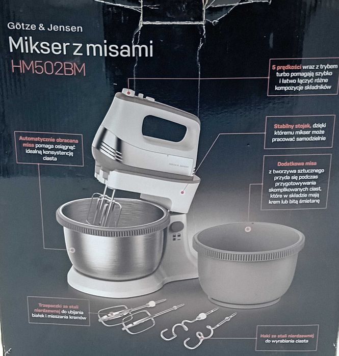 Mikser z misą GÖTZE & JENSEN HM502BM 500W 2 misy \ Fajne OKAZJE
