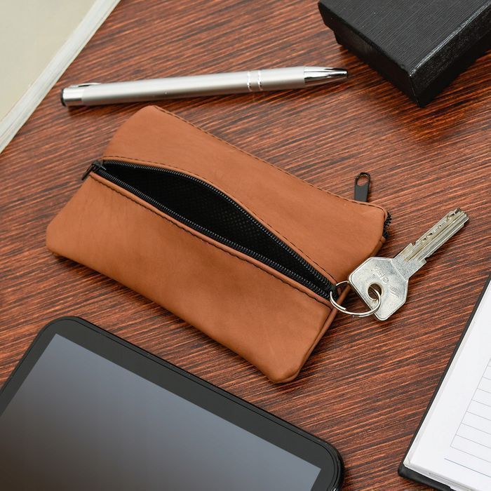 Etui na klucze skórzane duże pojemne dwukomorowe skóra pokrowiec