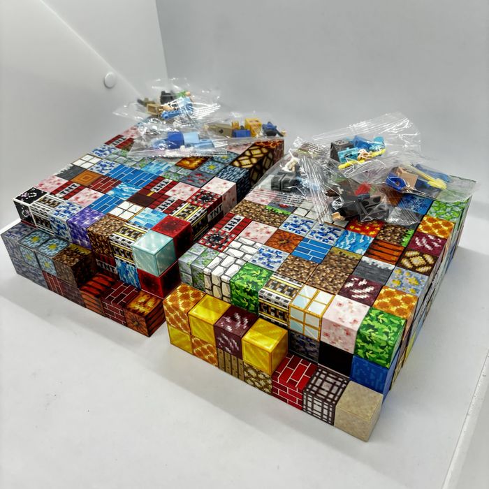 200ШТ+4ШТ магнітний конструктор Майнкрафт minecraft блоки кубики 3д 3d