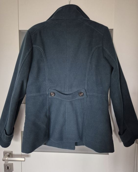 Ciemnozielony płaszczyk damski, H&M,r 44