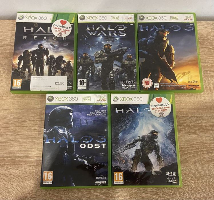 Zestaw 5x Gra - Xbox 360 / HALO - Wars, Reach, 3, Odst / KOMPLET!