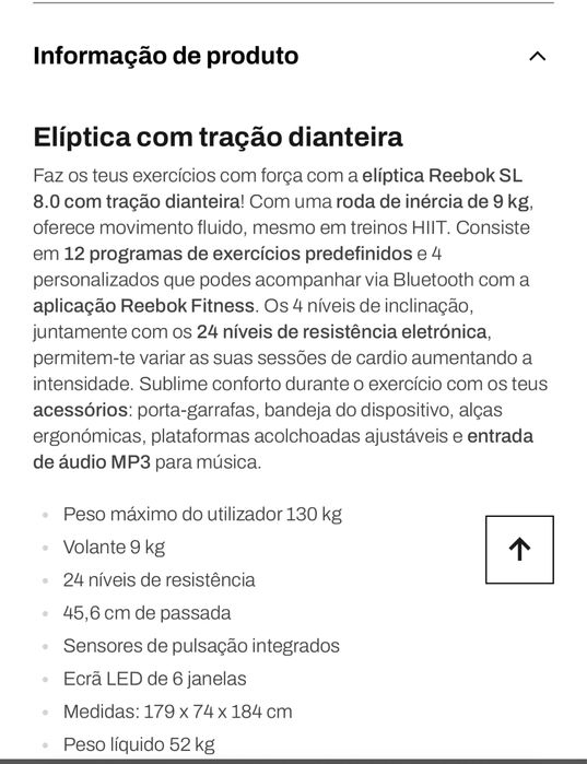 Eliptica Reebok SL 8.0