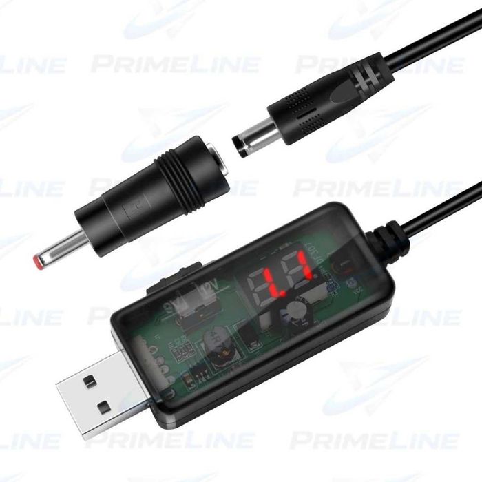 Кабель для підключення роутера Wi-Fi та ONU від павербанка USB 5V → 9V/12V з перемикачем напруги