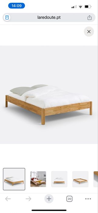 Cama de carvalho maciço