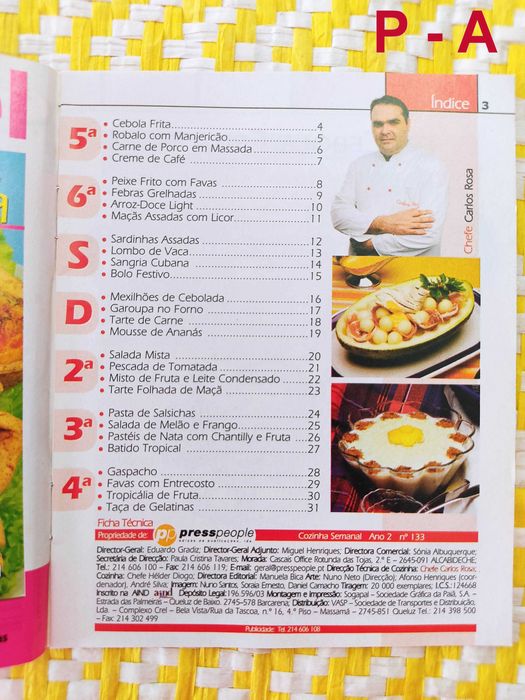 RECEITAS DE COZINHA – Pack A  - Revista Cozinha Semanal