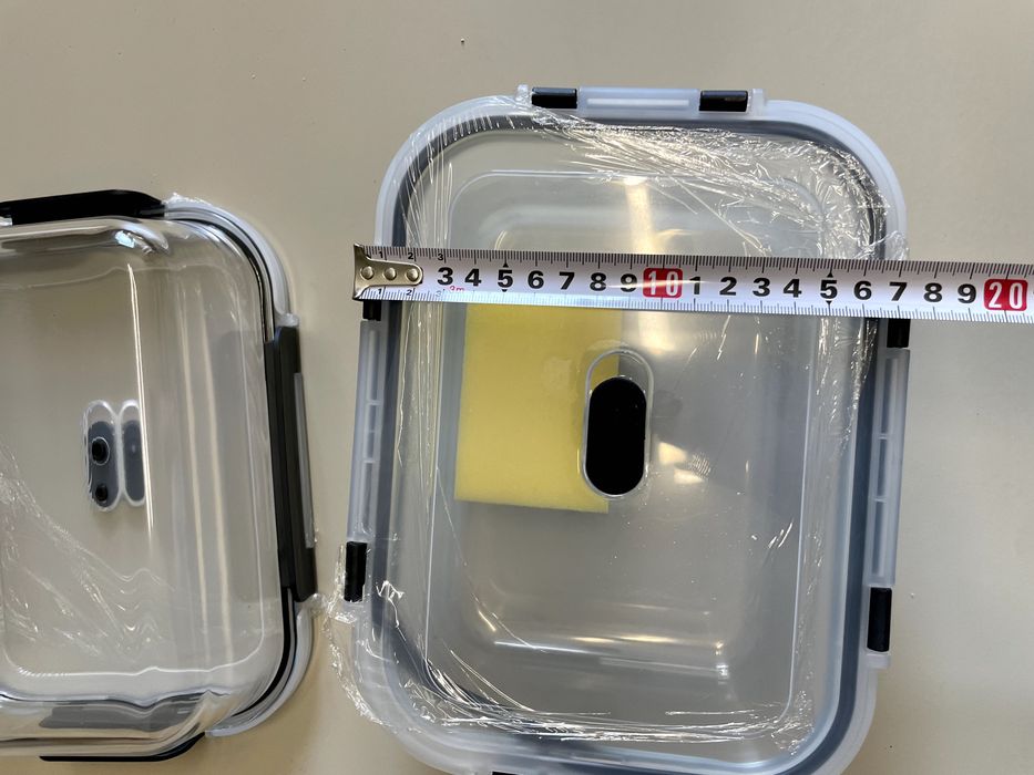Pojemniki szklane żaroodporne próżniowe na żywność lunchbox zawór 2 sztuki Nowe (7107)