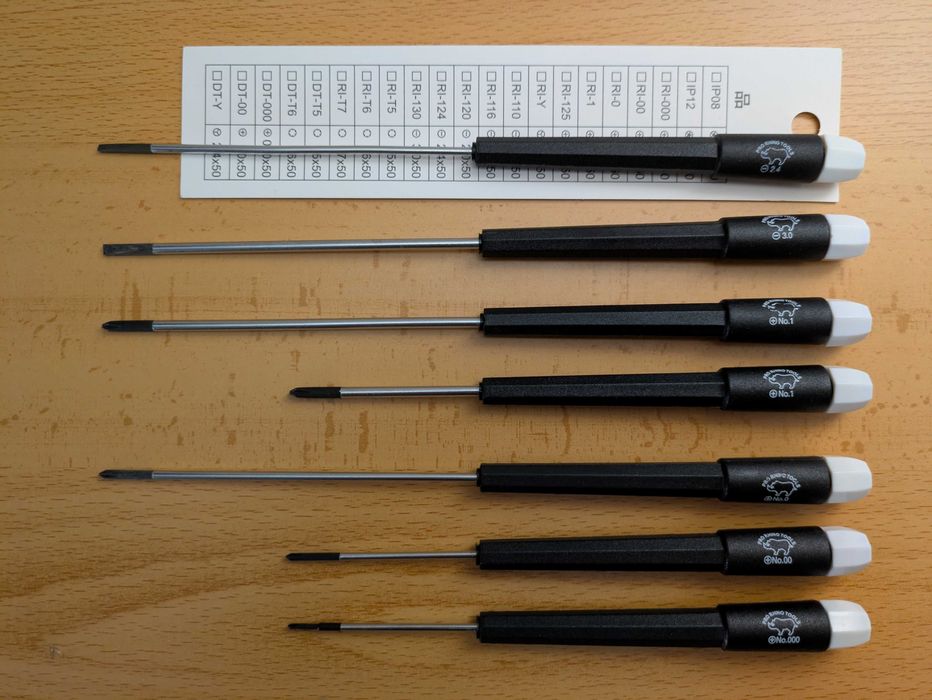 Chaves de precisão Japonesas Phillips Fendas