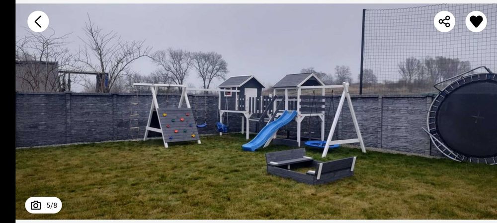 MONTAŻ GRATIS Plac zabaw Domek mostek Ścianka Bocianie gniazdo Piaskow