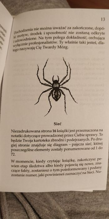 "Pajęcza sieć" interaktywna książka, w której czytelnik decyduje