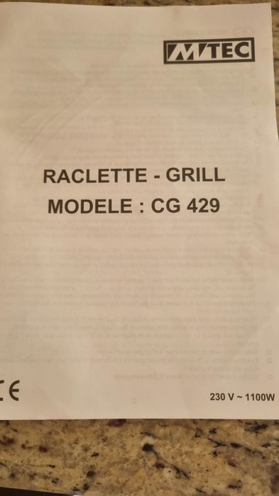 Aparelho raclette novo