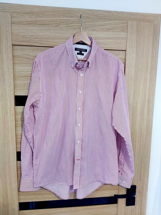 Oryginalna męska koszula w paski Tommy Hilfiger non iron roz L / XL