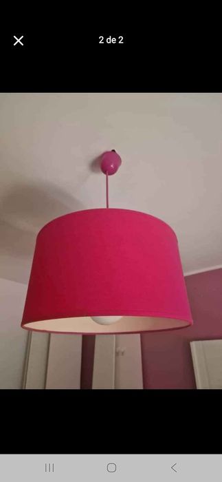 Candeeiro cor de rosa
