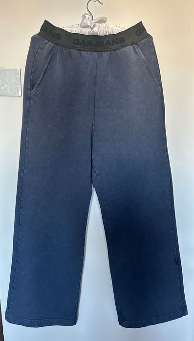 Gas jeans dresowe spodnie granatowe S 36 wide  leg