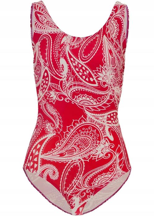 B.P.C kostium kąpielowy biało-czerwony we wzory 42.