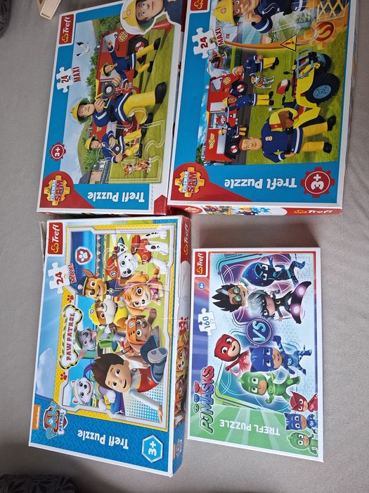 Puzzle, Psi patrol, strażak Sam, trefliki, blaze, memory