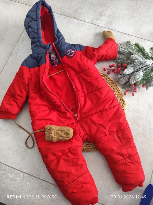 Kombinezon zimowy dla dziecka 86 czarowny na zamek plus rękawiczki
