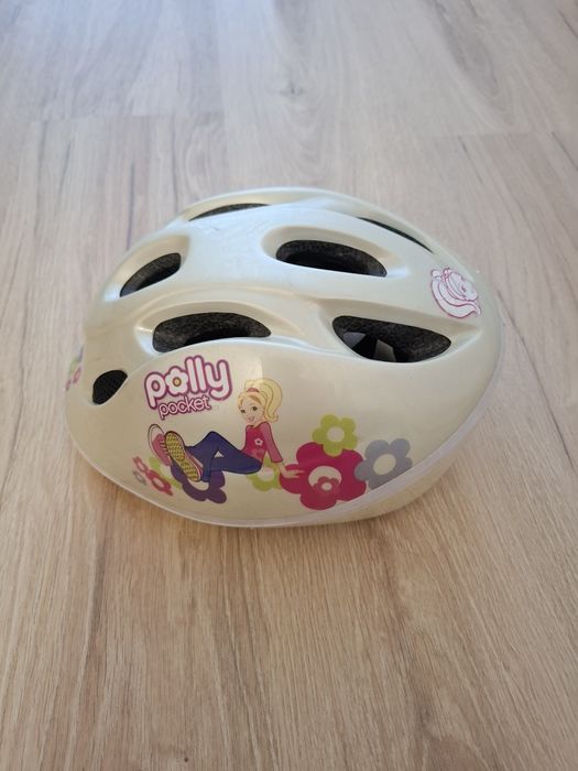 Polly Pocket kask rowerowy dla dziewczynki beżowy regulowany XS / S