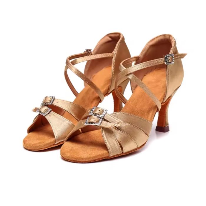 Buty taneczne damskie khaki rozmiar 35 obcas 7,5 cm wygodne