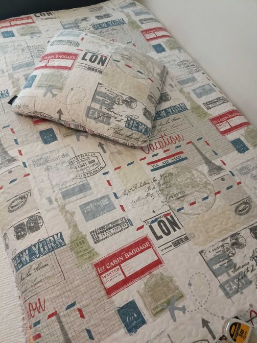 Colcha reversível - cama solteiro - marca tramas