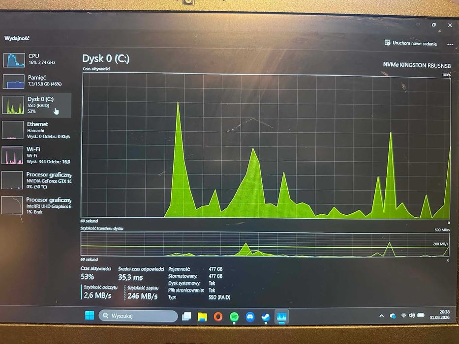 Acer Nitro V I GTX 1650 I I5 9300H 2.4GHz I 16GB RAM DDR4 I 500GB SSD I